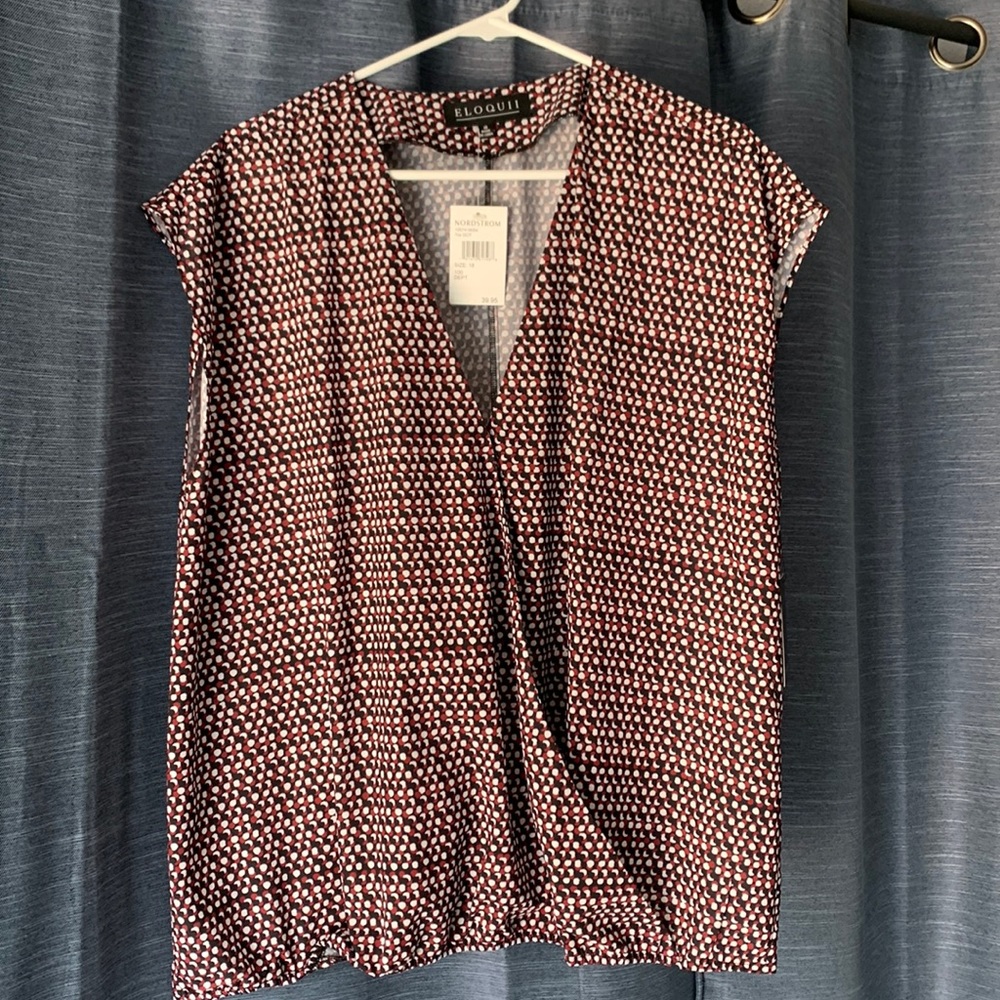 Eloquii dot print blouse, size 18